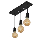 Pendente Retangular Triplo Tubo Gourmet Preto