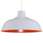 Pendente Retrô 34cm Luminária Lustre Alumínio Branco Brilhant
