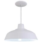 Pendente Retrô 34cm Luminária Lustre Alumínio Branco Textura