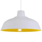 Pendente Retrô 34cm Luminária Lustre Alumínio Branco Textura