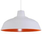 Pendente Retrô 34cm Luminária Lustre Alumínio Branco Textura