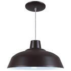 Pendente Retrô 34cm Luminária Lustre Alumínio Marrom Tabaco T