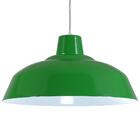 Pendente Retrô 34cm Luminária Lustre Alumínio Verde - Rei Da