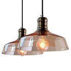 Pendente Retro Fumê Industrial Vidro Loft Luminária Vintage L