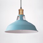 Pendente Retro Industrial Azul Loft Luminária Vintage Lustre
