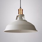 Pendente Retro Industrial Bege Loft Luminária Vintage Lustre