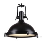 Pendente Retrô Industrial Maritimo Metal Preto C/ Acrílico +