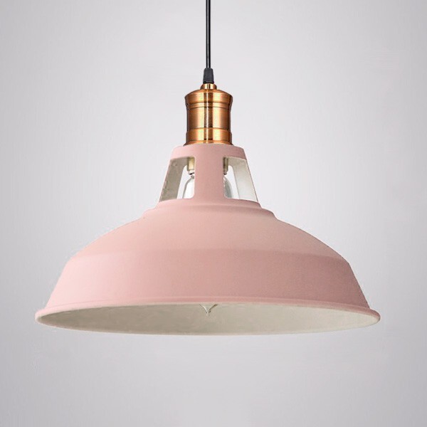 Pendente Retro Industrial Rosa Loft Luminária Vintage Lustre