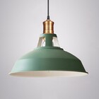 Pendente Retro Industrial Verde Loft Luminária Vintage Lustre