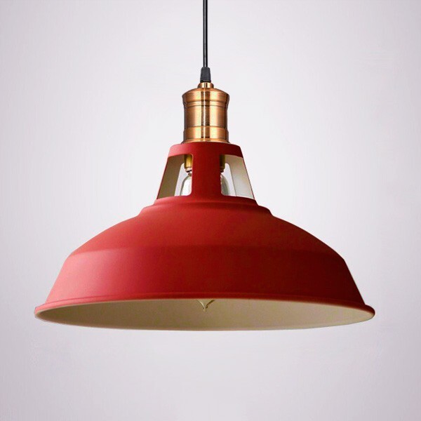 Pendente Retro Industrial Vermelha Loft Luminária Vintage Lus