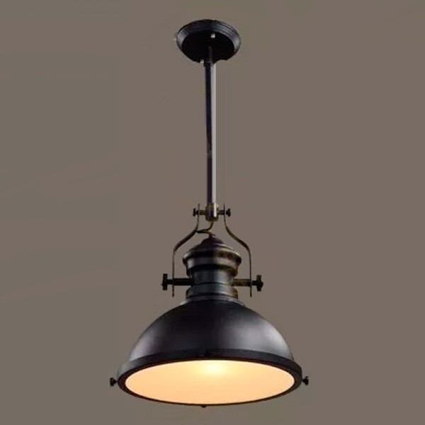 Pendente Retro Refletor Industrial Preto Loft Luminária Vinta