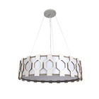 Pendente Ripado Diamante 35x35 - 3 Luzes E27 - Branco