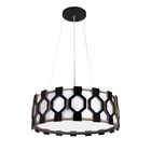 Pendente Ripado Diamante 50x50 - 5 Luzes E27 - Preto