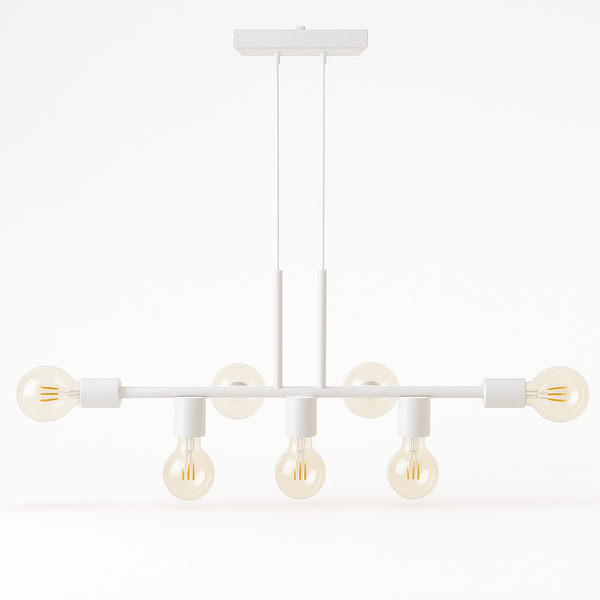 Pendente Rubis Aluminio Teto E27 7 Luzes Lumini Lab - Branco