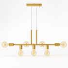 Pendente Rubis Aluminio Teto E27 7 Luzes Lumini Lab - Dourado