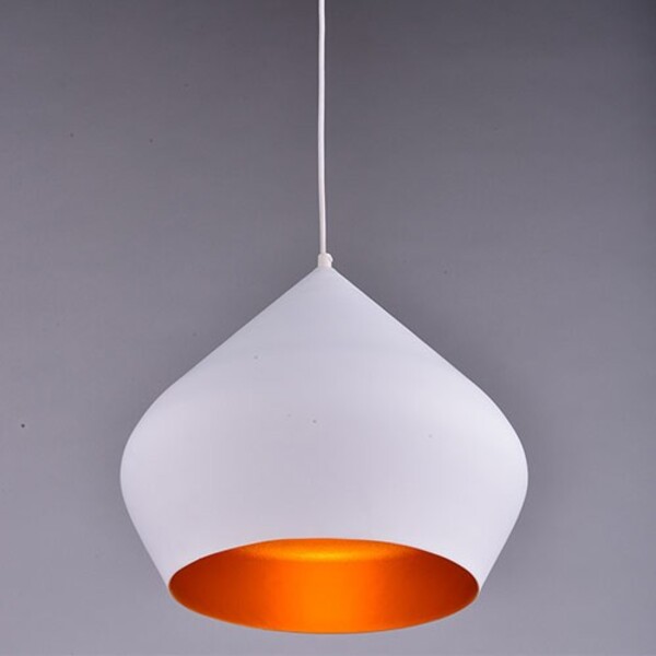 Pendente San Diego 1e27 35cm Branco/dourado