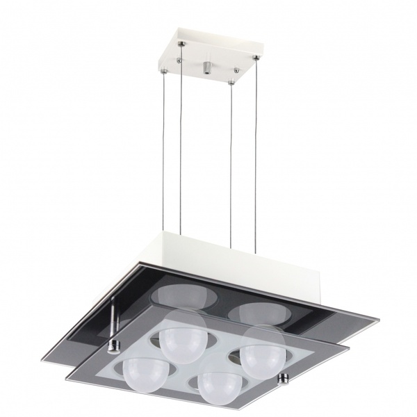 Pendente São Luis Pto Quad 2 Vidros 04 Lp 30x30cm E27 Pd 212/