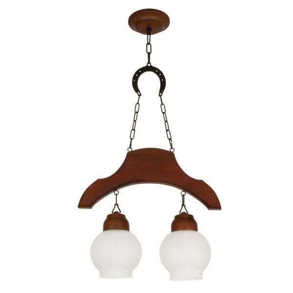 Pendente Sela De Cavalo 932e Luminária Rústica 2 Lâmpada Lumi