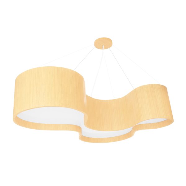 Pendente Semi Cilíndrico Madeira 95 Cm Marfim