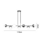 Pendente Seven Meia Lua Preto Fosco Com Globos Brancos Foscos