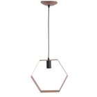 Pendente Sextavado 1 Lâmpada Emalustres Cobre