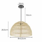 Pendente Sisal 03 Meia Lua 26,5 Cm P/ E27 St2987