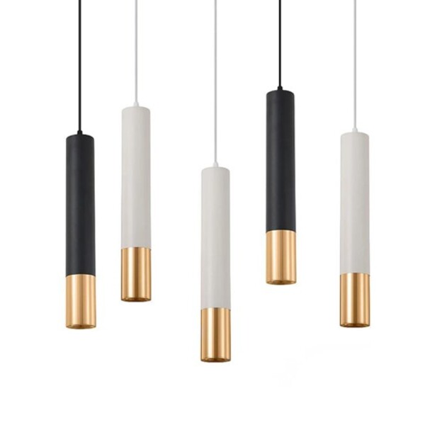 Pendente Slim Linear Tubular Moderno Bicolor P/1 Dicroica - 3