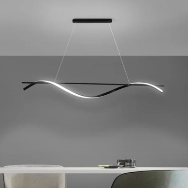 Pendente Slim Luxo Linear Moderno Ondas Led Integrado 1,00m -