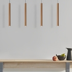 Pendente Slim Luxo Linear Tubular Moderno P/4 Mini Dicroicas