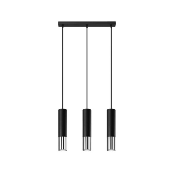 Pendente Slim Luxo Tubular Bicolor  Moderno P/3 Dicroicas  -