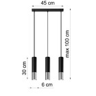 Pendente Slim Luxo Tubular Bicolor  Moderno P/3 Dicroicas  -