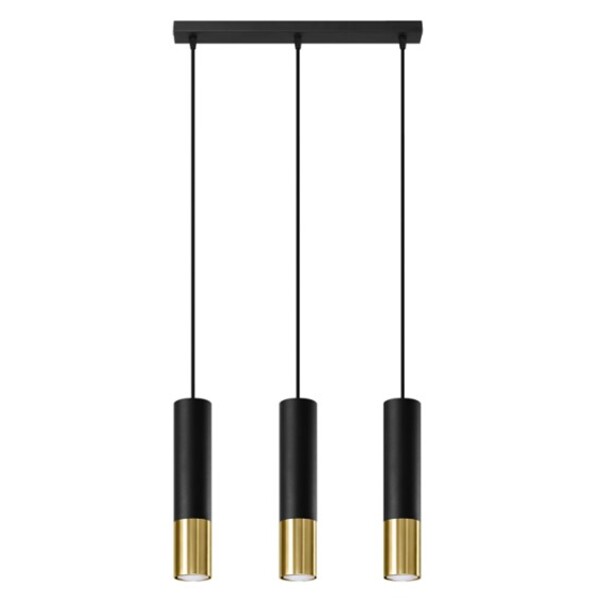 Pendente Slim Luxo Tubular Bicolor  Moderno P/3 Dicroicas  -