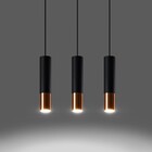 Pendente Slim Luxo Tubular Bicolor  Moderno P/3 Dicroicas  -