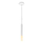 Pendente Slim Metal Branco Vidro+ Led G9 5w Branco Quente 220