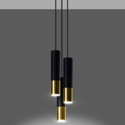 Pendente Slim Moderno Bicolor Linear Tubular P/3 Dicroicas -