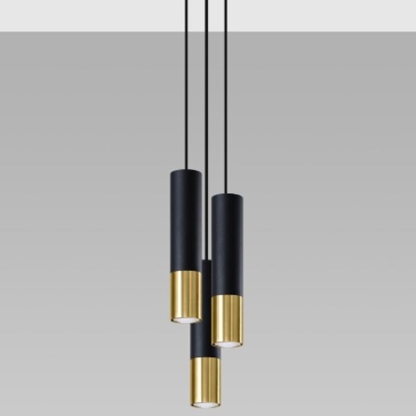 Pendente Slim Moderno Bicolor Linear Tubular P/3 Dicroicas -