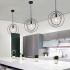 Pendente Slim Moderno Geométrico 3 Círculos P/ 1 Lâmpada E27