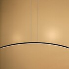 Pendente Slim Moderno Perfil Curvo Led Integrado 1,20m - Preto