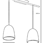 Pendente Sobrepor 7742 P/ 2 Lâmp E27 - Cobre - Mm Iluminação