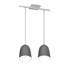 Pendente Sobrepor 7742 P/ 2 Lâmp E27 - Prata - Mm Iluminação