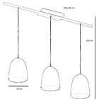 Pendente Sobrepor 7743 P/ 3 Lâmp E27 - Preta - Mm Iluminação