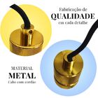 Pendente Socket Soquete Vintage Retrô Dourado Bella Para 1 Lâ