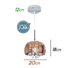 Pendente Soho cobre transparente Bella 22x12cm 1xG9 pd007co S