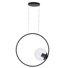 Pendente Sole Circular Simples Preto Cristal