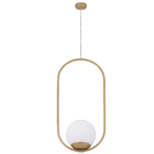 Pendente Sole Oval Simples Verti. Dourado Fosco Canopla Pequena