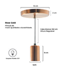 Pendente Soquete Copinho E27 + Led 4w St64 Rose Gold
