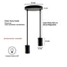 Pendente Soquete Copinho E27 Preto - Duplo