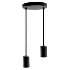 Pendente Soquete Copinho E27 Preto Duplo + Led G45