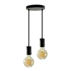 Pendente Soquete Copinho E27 Preto Duplo + Led G95