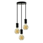 Pendente Soquete Copinho E27 Preto Triplo + Led G95